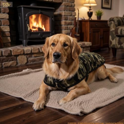 BUSZBO Dog Winter Jacket for Large Size Dogs | Camouflage Design, Waterproof & Windproof Polyester Coat with Fleece, Adjustable Velcro Closure, Warm Vest for Cold Weather (18 Inch) - Image 3
