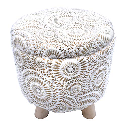 Sterling Stools for Sitting in Living Room Storage Stools for Sitting Storage Boxes for Toys of Kids Round Shape Printed Design - Image 3