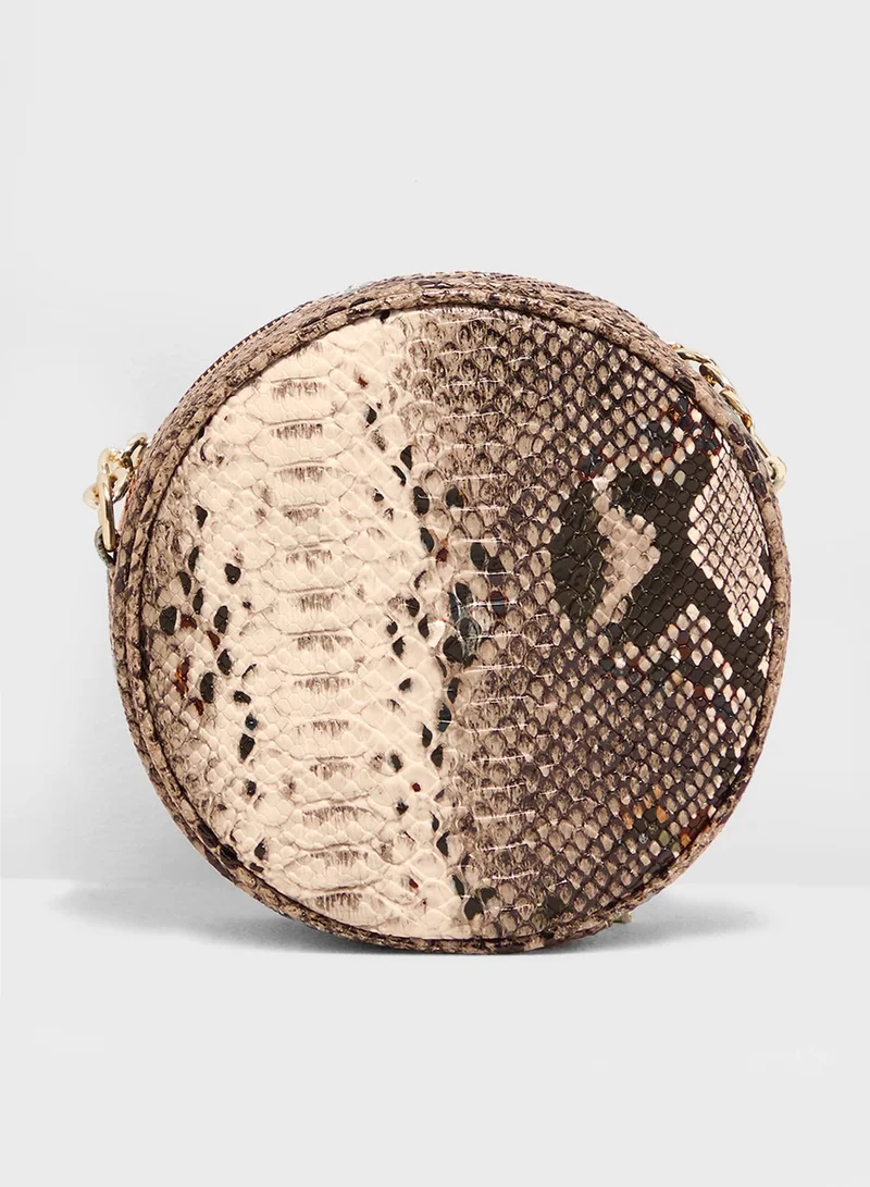 trendyol Snake Patterned Round Crossbody