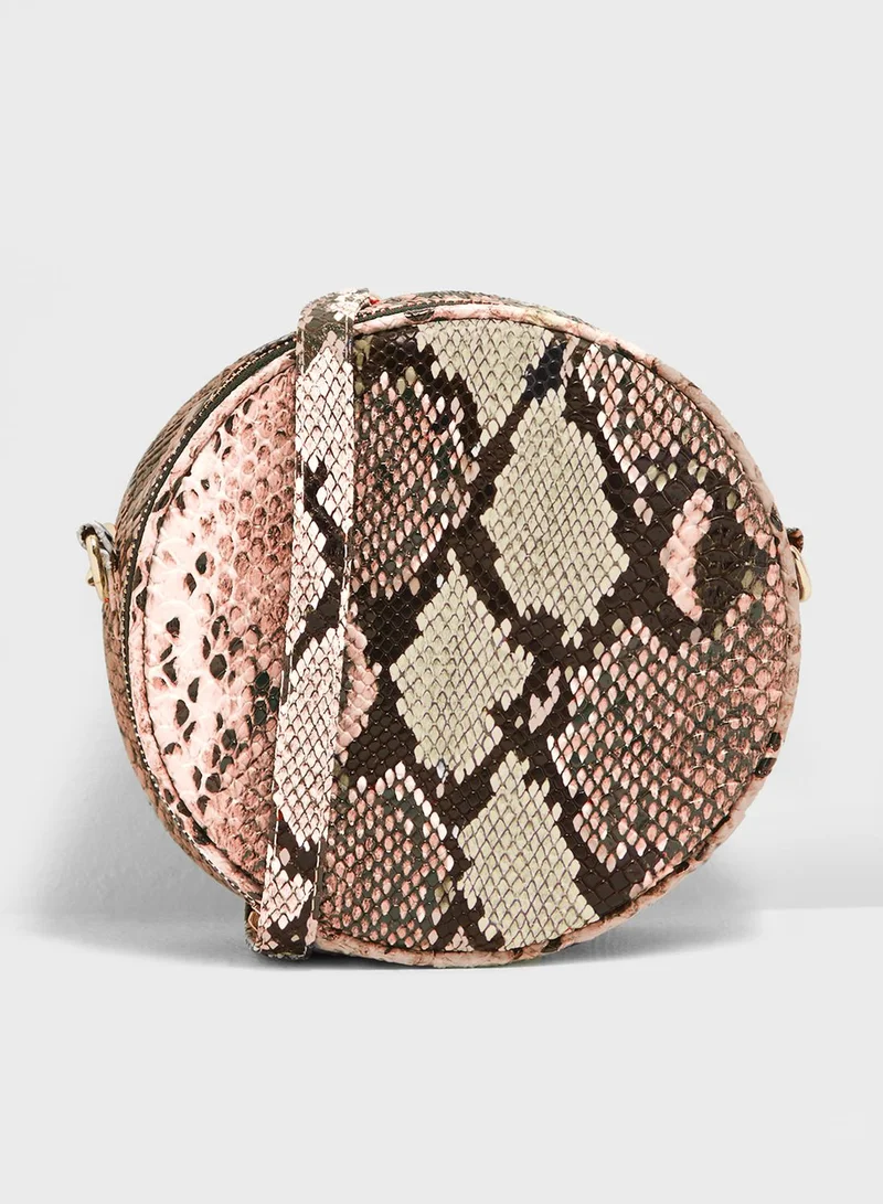trendyol Snake Patterned Round Crossbody