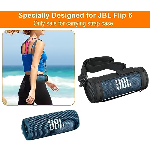 TXEsign 1 Pack Travel Carrying Strap Case Cover Compatible with JBL Flip 6 Portable Speaker Two Sides Mesh Covers Protective Cover Case with Shoulder Strap for JBL Flip 6 - Image 3