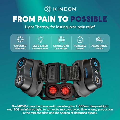 Kineon Move+ Pro Red Light Therapy Wrap – LED Light Therapy for Targeted Muscle Recovery, Inflammation, Joint Health & Mobility - Portable & Hands-Free Infrared Light Therapy for Body - Image 3