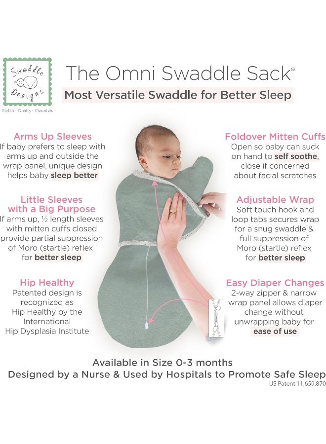 SwaddleDesigns SwaddleDesigns 6-way Omni Swaddle Sack with Wrap & Arms Up Sleeves & Mitten Cuffs  - Image 2