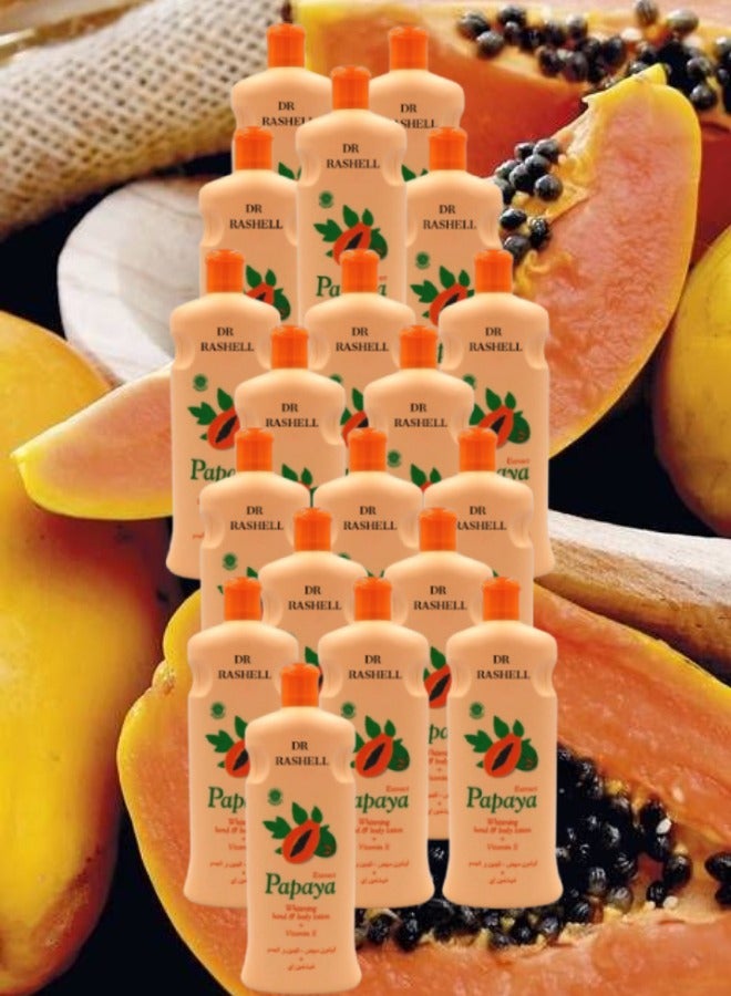 RASHELL 19 Pieces Extract Papaya Whitening Hand And Body Lotion 600ML - Image 1
