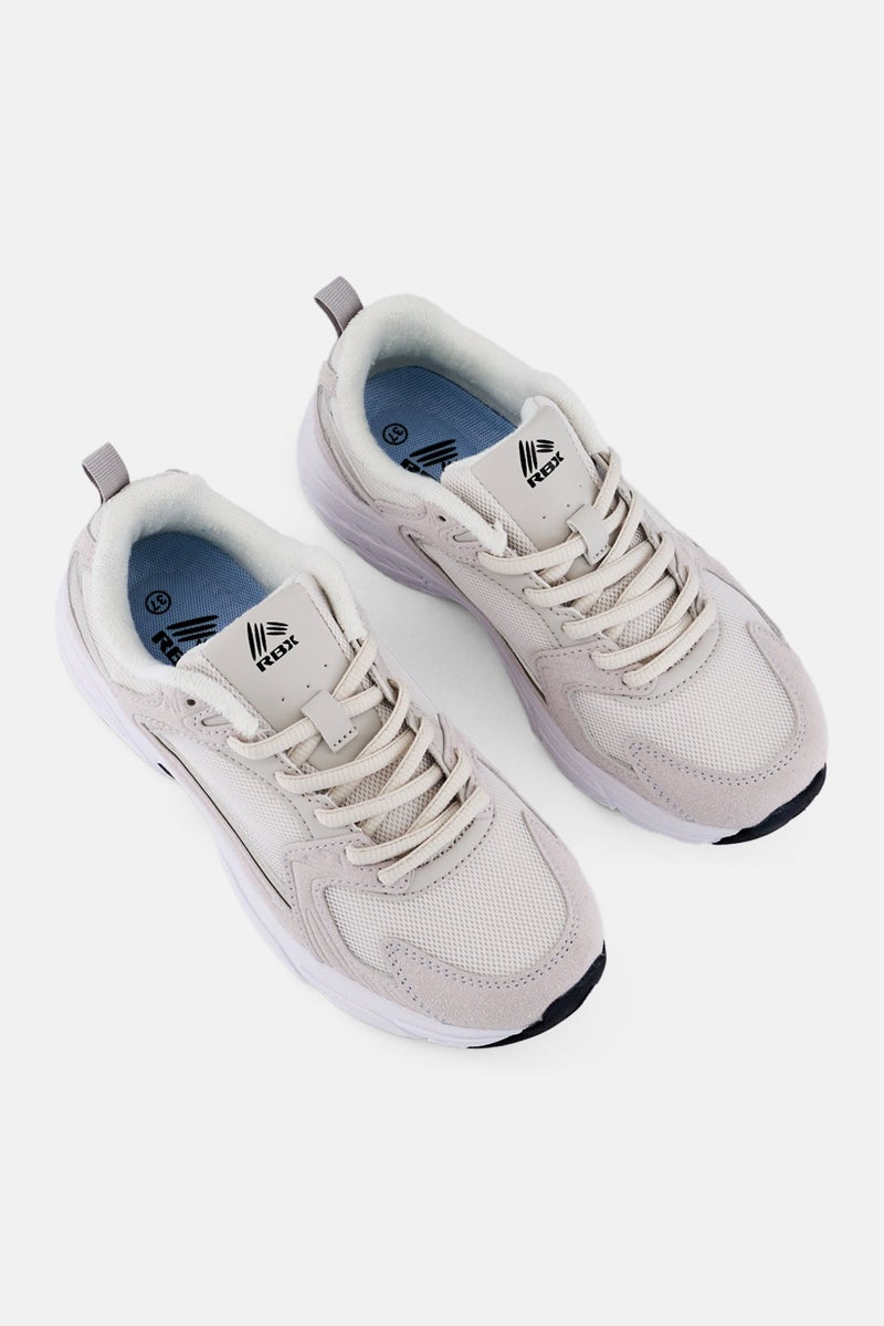 RBX Women Brand Logo Lace Up Outdoor Shoes, Light Grey - Image 4