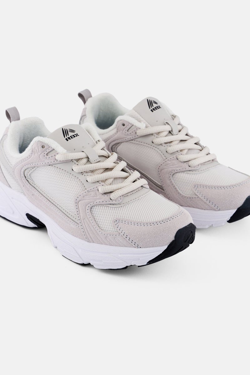 RBX Women Brand Logo Lace Up Outdoor Shoes, Light Grey - Image 3