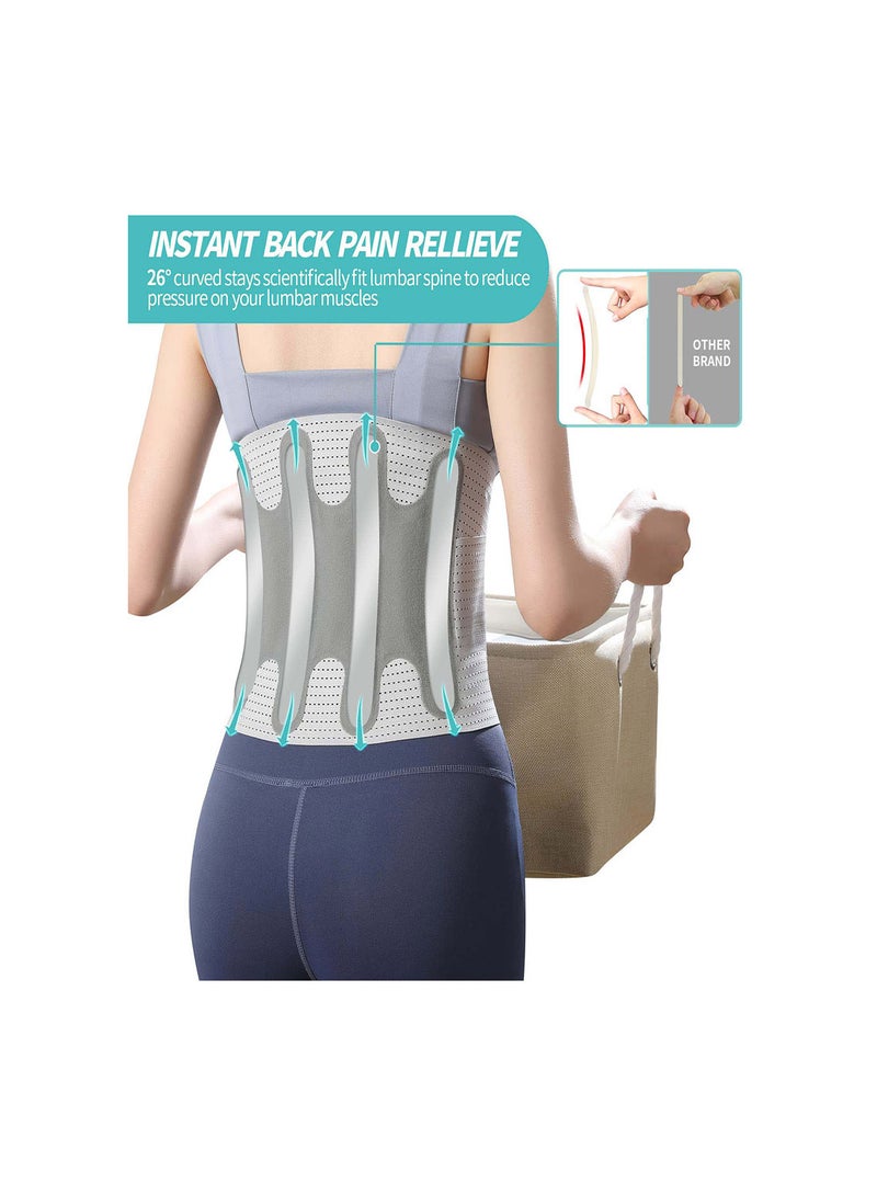 Adjustable Back Support Belt for Men and Women, Breathable Lumbar Brace for Lower Back Pain Relief, Ideal for Daily Activities, Scoliosis and Herniated Disc Support (XL) - Image 4