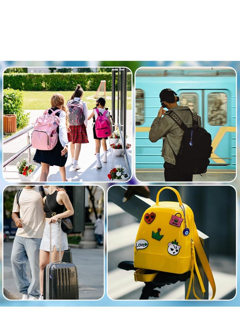 تعليق زجاجي عين الشر تعويذة سيارة زخرفة تركية يونانية تميمة عين الشر زينة السيارة لجلب الحظ السعيد الحماية هدايا زفاف حفلات الأزرق 4 قطع - Image 2