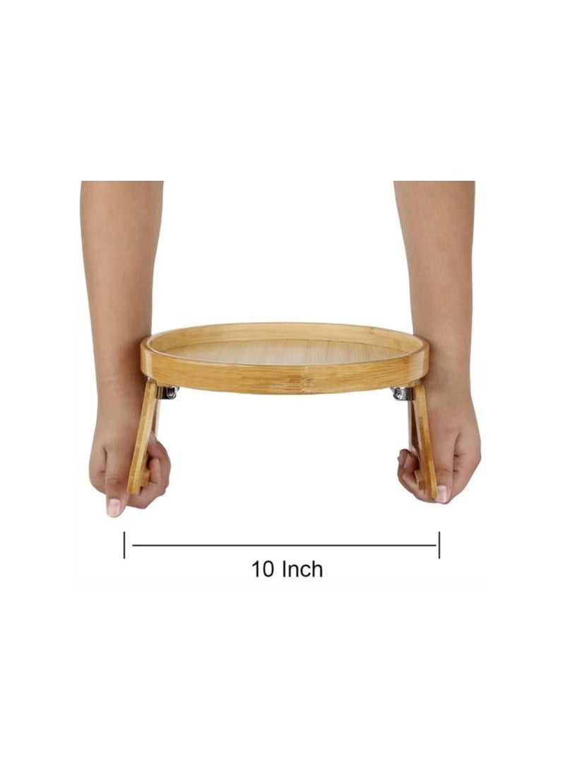 Sofa Tray Table Sofa Armrest Clip-On Tray Natural Bamboo Sofa Tray Practical TV Snack Tray for Remote Control Coffee Snacks