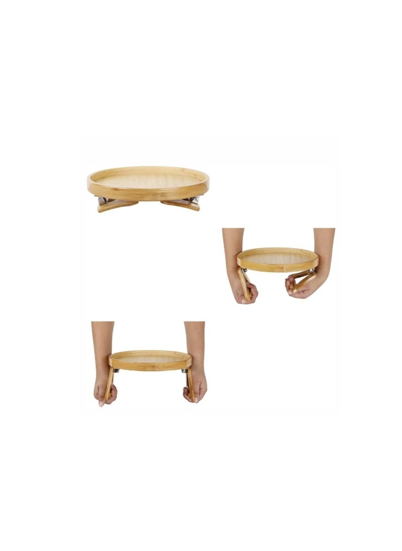 Sofa Tray Table Sofa Armrest Clip-On Tray Natural Bamboo Sofa Tray Practical TV Snack Tray for Remote Control Coffee Snacks