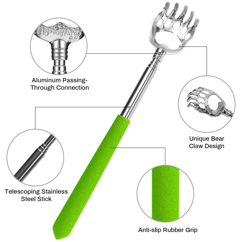 StaiBC Back Scratcher Bear Claw Telescopic Back Scalp Scratchers Massager with Soft Rubber Handles Portable Hand Massage Tool Both Human and Pets - Image 4