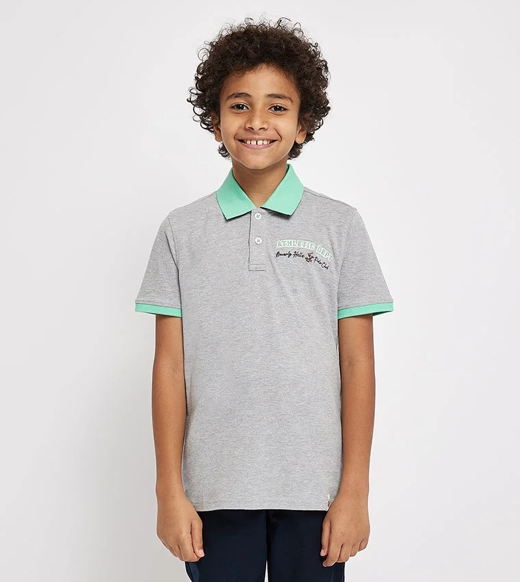 Logo Detail Short Sleeves Polo T-Shirt