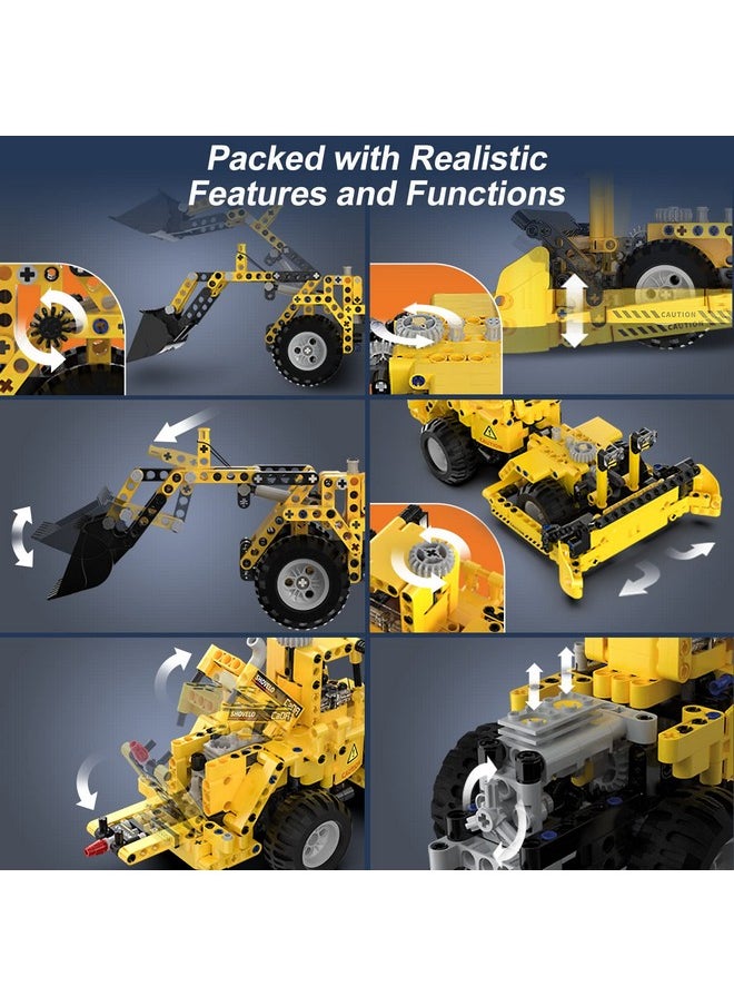 CaDA CaDA Construction Vehicle Building Toys - 693Pcs 2-in-1 Wheel Loader & Bulldozer Building Bricks Kit for Age 8-12 Boys Kids Birthday Gifts, STEM Engineering Car Building Blocks Set Model  - Image 5