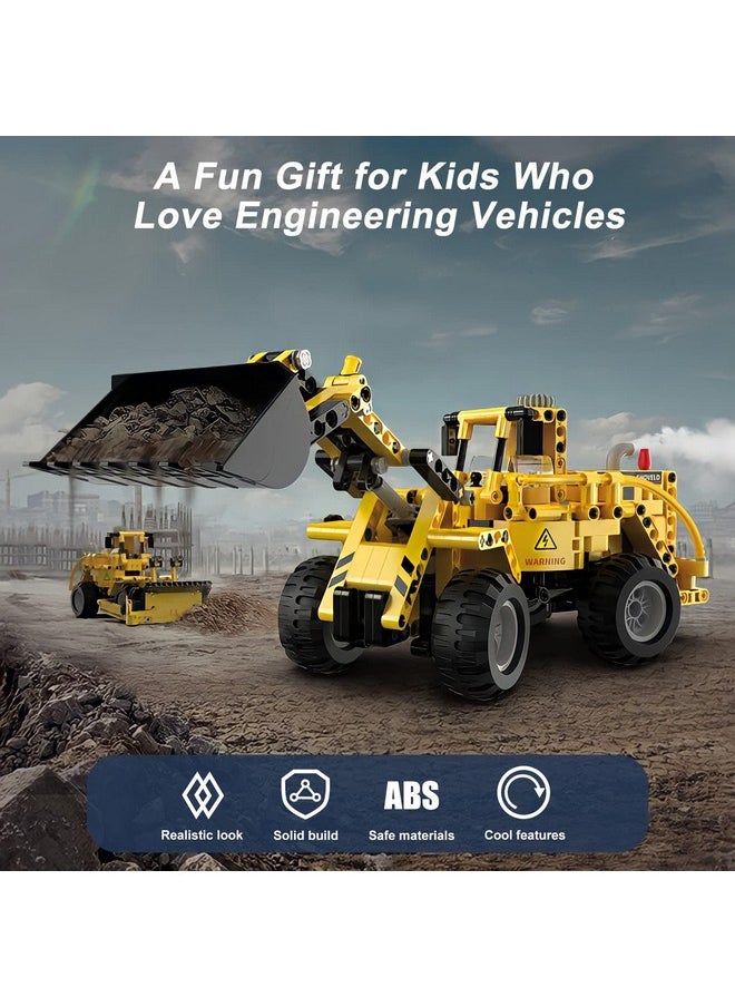 CaDA CaDA Construction Vehicle Building Toys - 693Pcs 2-in-1 Wheel Loader & Bulldozer Building Bricks Kit for Age 8-12 Boys Kids Birthday Gifts, STEM Engineering Car Building Blocks Set Model  - Image 2