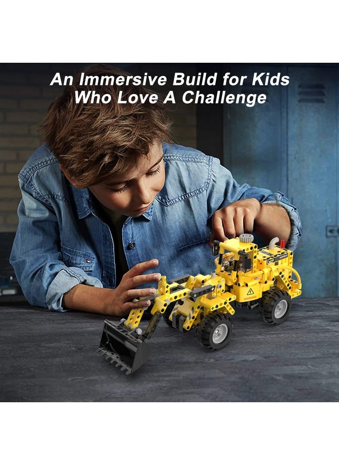 CaDA CaDA Construction Vehicle Building Toys - 693Pcs 2-in-1 Wheel Loader & Bulldozer Building Bricks Kit for Age 8-12 Boys Kids Birthday Gifts, STEM Engineering Car Building Blocks Set Model  - Image 3