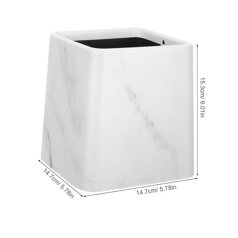 Marble Pattern Mini Trash Can for Desk, Bathroom Garbage Can with Lid, Small Decorative Wastebasket for Bedroom, Kitchen, Office, and Living Room Use - Image 2