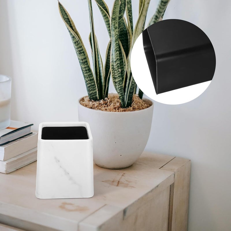 Marble Pattern Mini Trash Can for Desk, Bathroom Garbage Can with Lid, Small Decorative Wastebasket for Bedroom, Kitchen, Office, and Living Room Use - Image 3