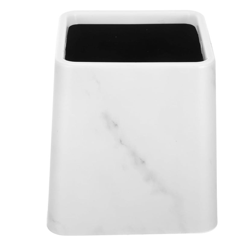 Marble Pattern Mini Trash Can for Desk, Bathroom Garbage Can with Lid, Small Decorative Wastebasket for Bedroom, Kitchen, Office, and Living Room Use - Image 1