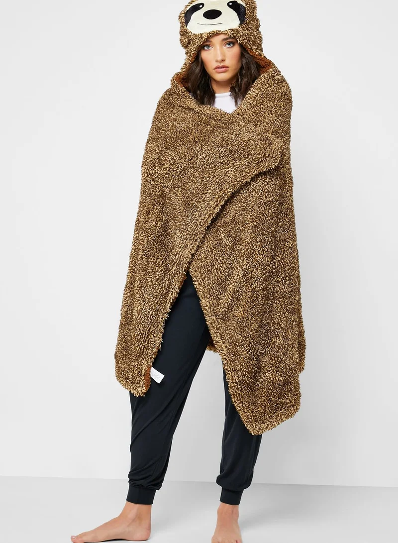 Typo Sloth Hooded Blanket