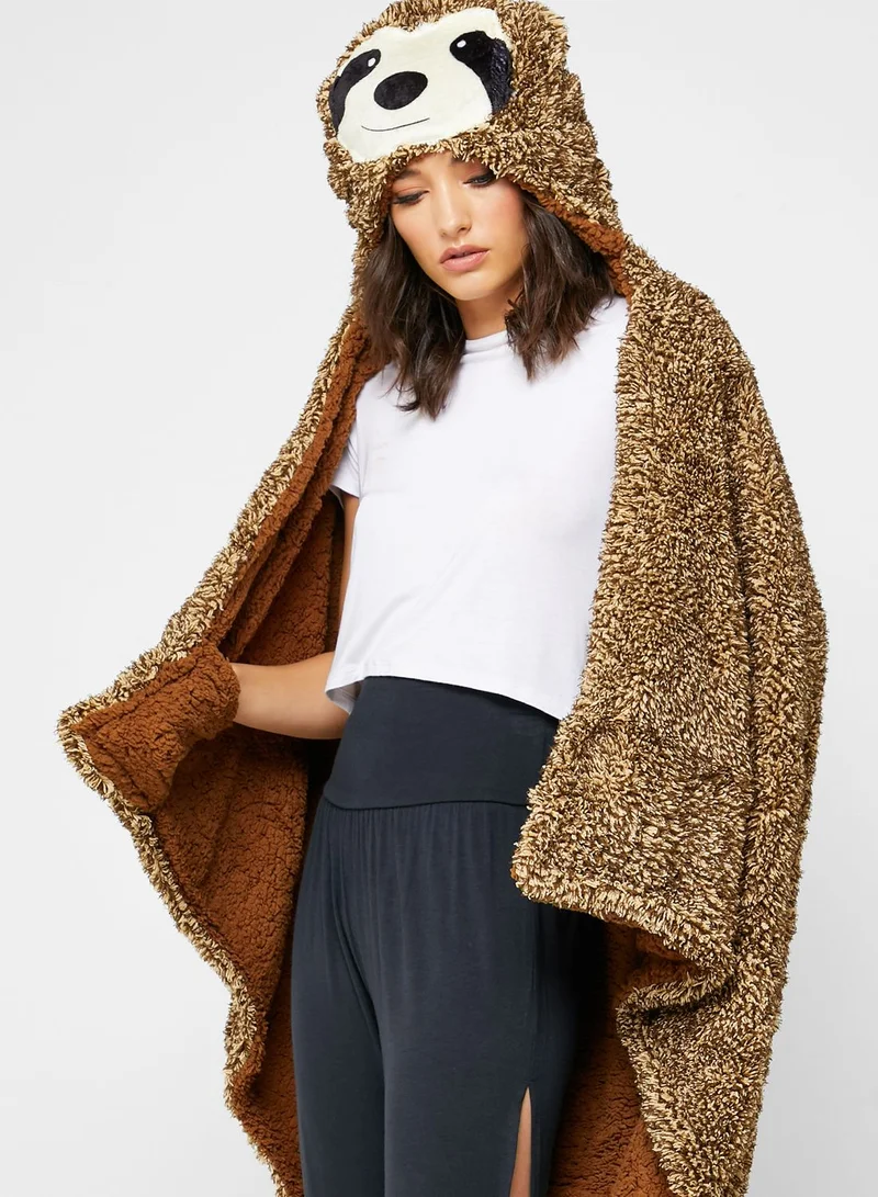 Typo Sloth Hooded Blanket