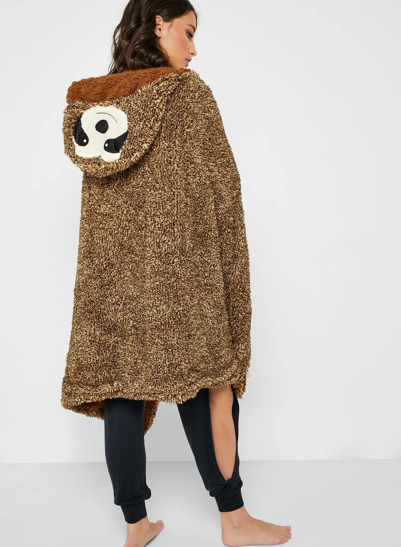 Typo Sloth Hooded Blanket