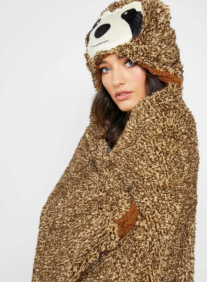 Typo Sloth Hooded Blanket