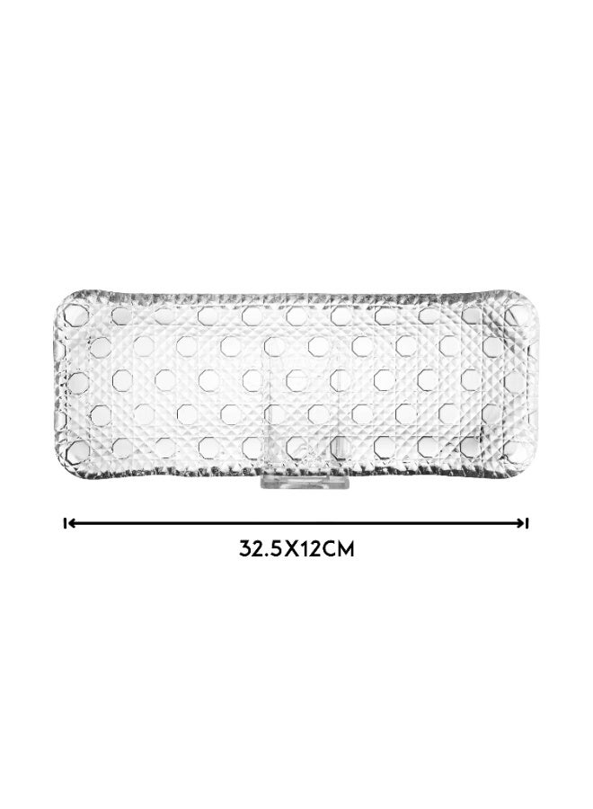 باساباش صحن للتقديم من الزجاج الصافي و الصناعة التركية مقاس 32*12سم - Image 3