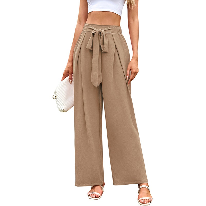 High Waist Wide Leg Pants with Pockets for Women Casual Loose Straight Trousers - Image 3