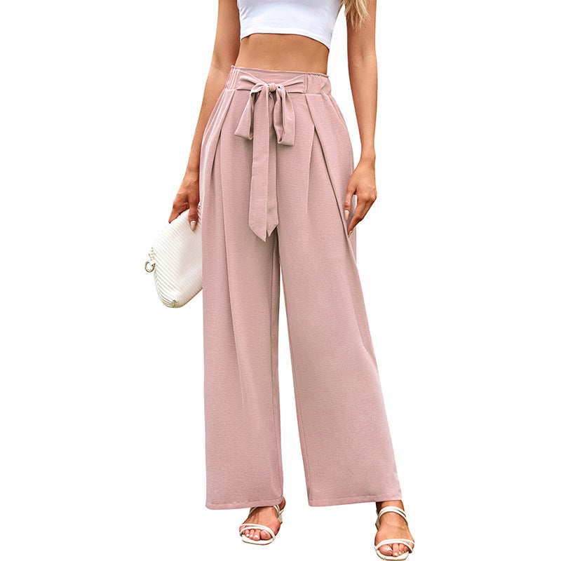 High Waist Wide Leg Pants with Pockets for Women Casual Loose Straight Trousers - Image 4