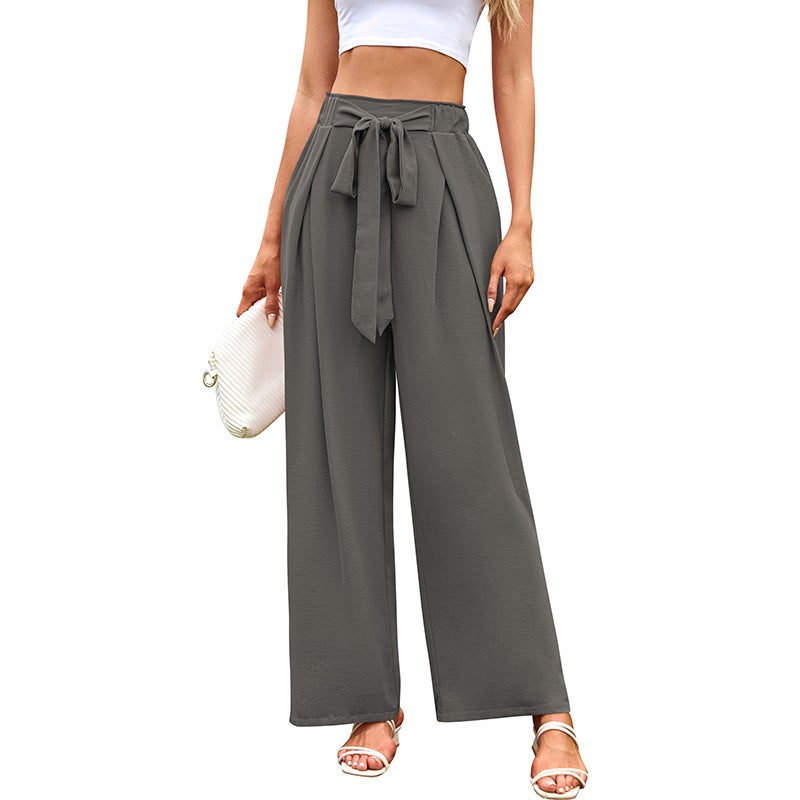 High Waist Wide Leg Pants with Pockets for Women Casual Loose Straight Trousers - Image 2