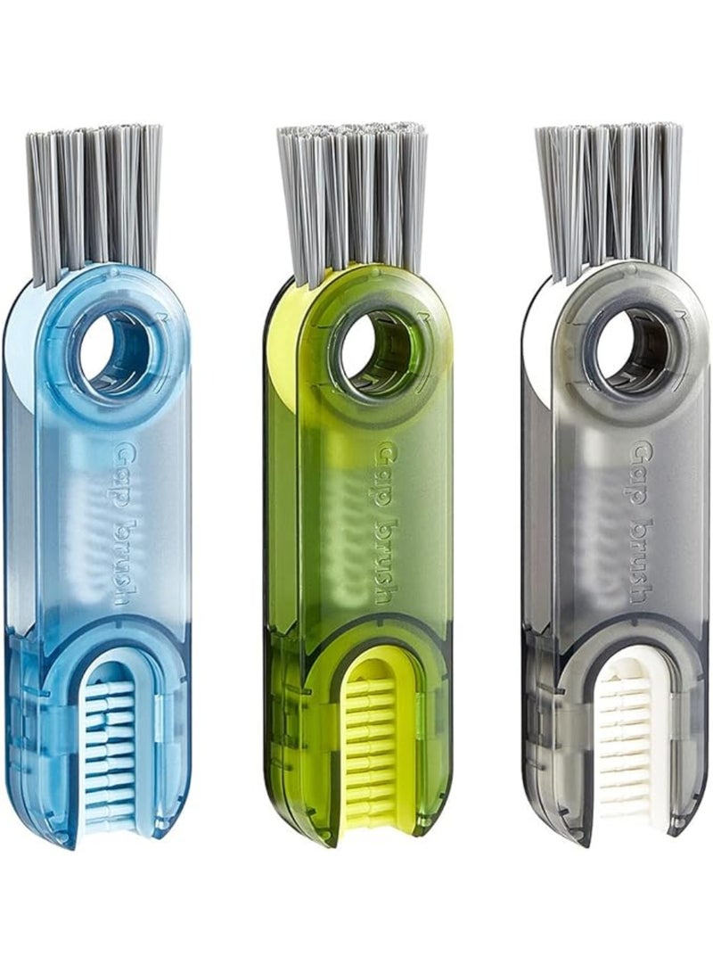 يلا جوي فرشاة تنظيف صغيرة ٣ في ١، مجموعة من ٣ فرش لتنظيف أغطية الأكواب، فرشاة صغيرة متعددة الاستخدامات لتنظيف الشقوق، للأعناق الضيقة، والأغطية، والماصات، والأكواب، وزجاجات الأطفال، والمزهريات - Image 1