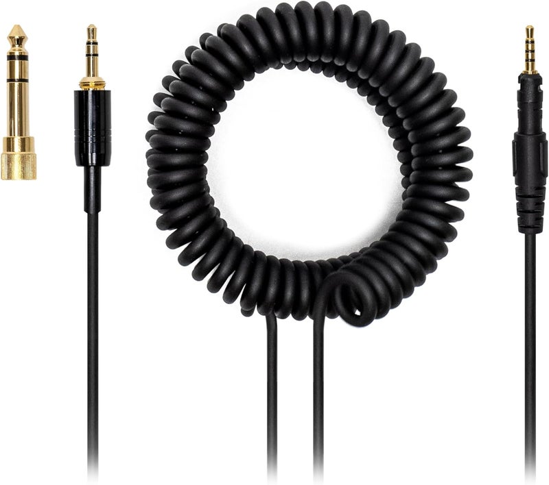 Voarmaks 4 قطبي خطوات طويلة كابل دي جي صوتي سلك قابس متوافق مع سماعات الرأس Pioneer HDJ-X5 و X7 و S7 و CUE1 سلك دي جي ملفوف ممتد - Image 1