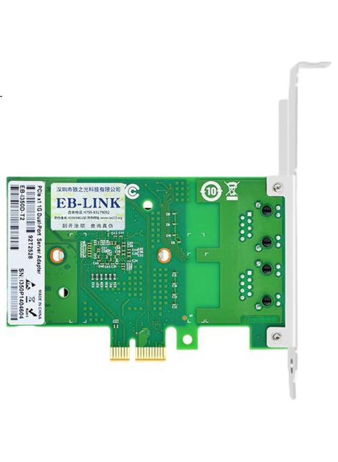 Eb-Link Intel I350Am2 Chip, Pci-E X1 Gigabit Dual-Port Server Network Card, I350-T2 (Short Board), Machine Vision Industrial Camera - Image 2