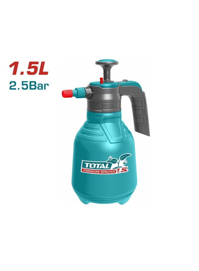 Total Hand Pressure Sprayer 1.5L – Manual Pump Garden Sprayer with Adjustable Nozzle, Durable Leak-Proof Bottle for Plants, Cleaning, Disinfection & Household Use