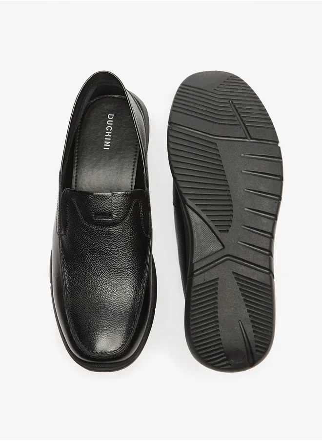 DUCHINI Men's Textured Slip-On Moccasins