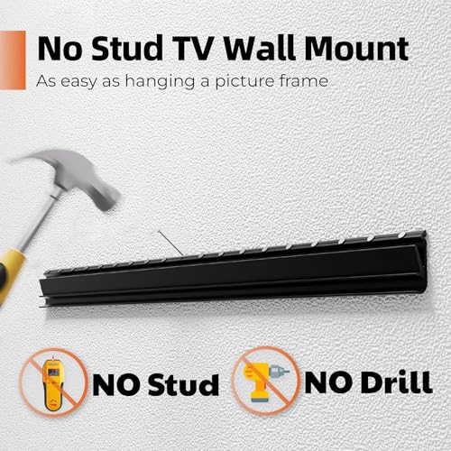AENTGIU Studless TV Wall Mount, Heavy Duty Drywall TV Bracket Hanger for 26-55 inch Flat Screen TVs, No Stud, NO Drill, No Anchors, Easy Install with All Hardware Included - Image 2