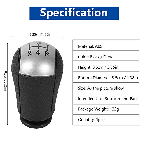 VGEBY Shift Knob, Car 5 Speed Shifter Knob Compatible for Focus Mondeo MK3 Mustang S-MAX Galaxy (Color : Gray) - Image 4