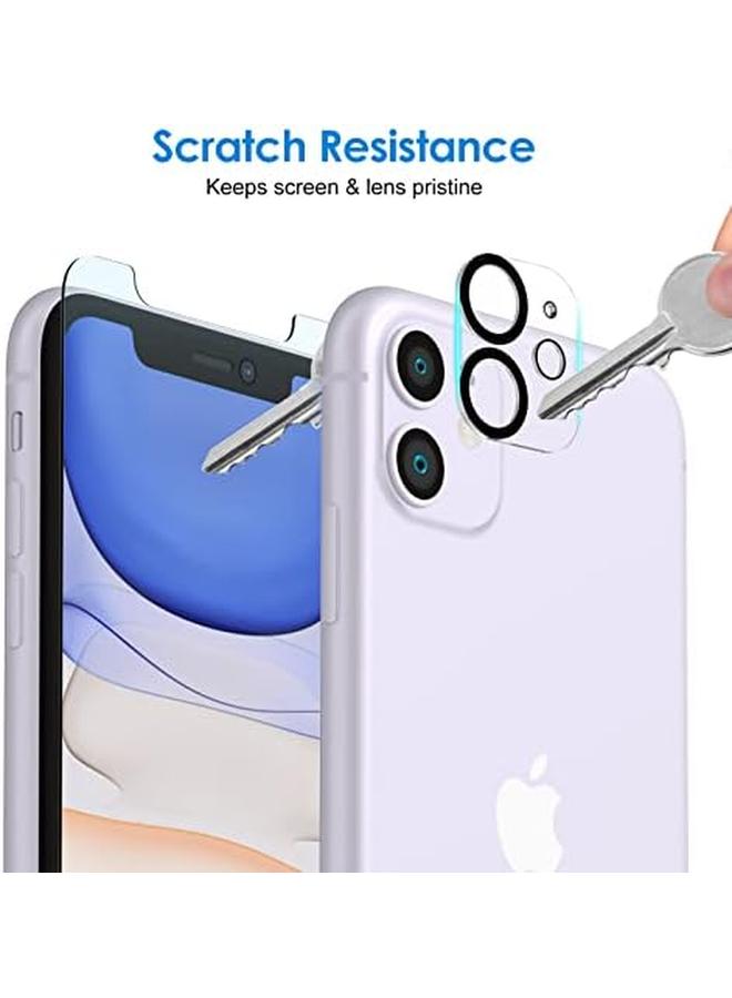 Jetech Screen Protector For Iphone 11 6.1 Inch With Camera Lens Protector Tempered Glass Film 2 Pack Each - Image 5