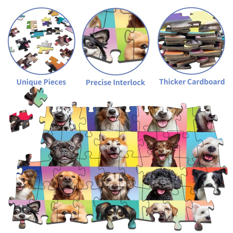 OSBOO Dog Puzzles for Kids Ages 6-8 8-10, 200 Pieces Jigsaw Puzzle for Kids and Adults, Multicolor Puppy Theme Puzzles for Children, Christmas Collection Gift - Image 4