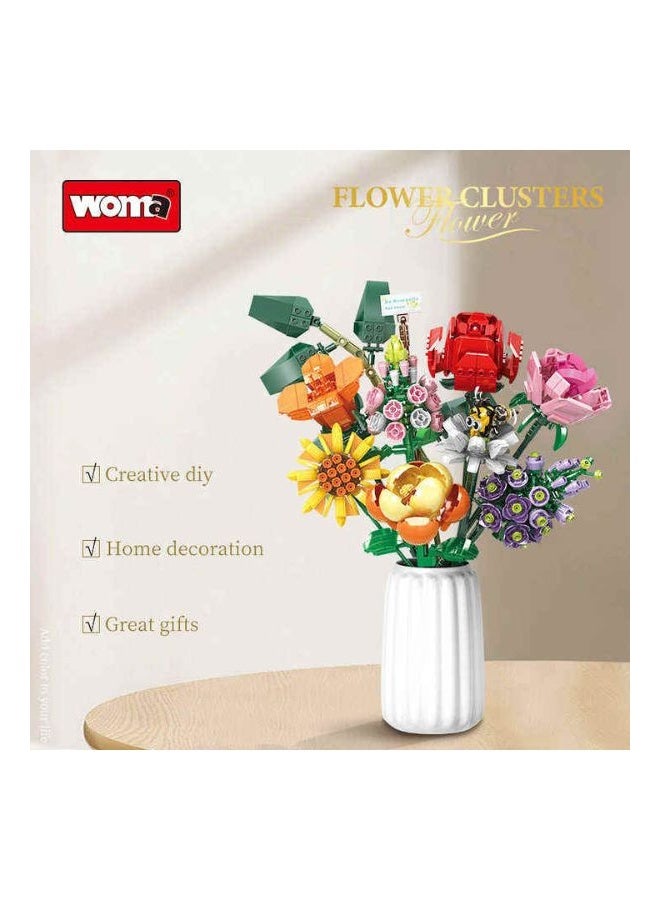 ووما سريع وسهل WOMA 11804 باوستاين بلومه كرييتف بيلدينغ بلوكس فلورز بوتانيكال موذرز داي جيف ست فلور بيلدينغ بلوك ست - Image 2