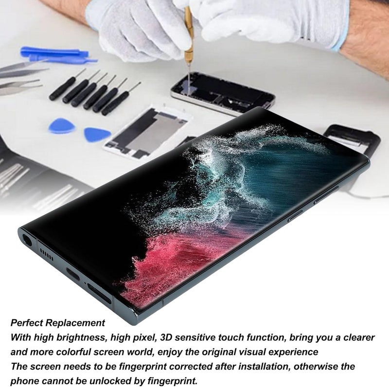 Yoidesu Original for S22 Ultra, OLED LCD Display Touch Screen Digitizer Assembly S22ultra SM S908B LCD Screen Replacement with Frame, 6.7 Inch (Green) - Image 5