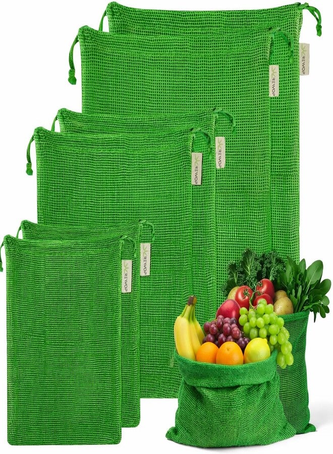 REWOP Vegetable Bag For Fridge 100% Cotton (Pack Of 6) | Eco-Friendly Natural Vegetables Bags for Storage & Mesh Net Vegetable Bag Kitchen & Fridge, Reusable Mesh Produce Bags - Image 1