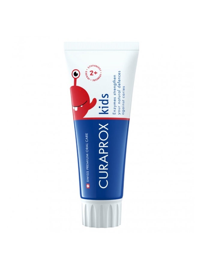 CURAPROX Strawberry Flavoured Kids Toothpaste With 950ppm Fluoride For 2+ Years 60ml