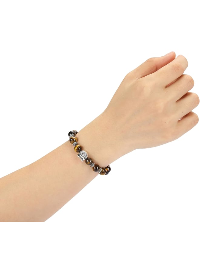 Top Plaza 7 Chakra Stone Bead Bracelet Reiki Healing Yoga Meditation Anxiety Stretch Bracelets Owl Gifts for Women Men, stone, not-known,  - Image 5