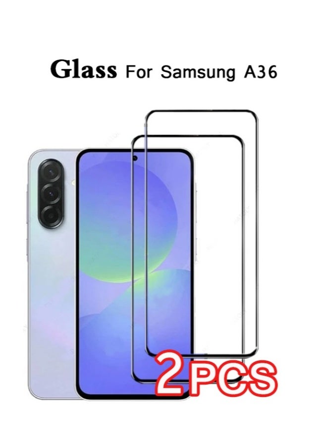 DUSALA 2 Pack Tempered Glass for Samsung Galaxy A36 5G Screen Protector, Anti-Scratch Case Friendly Clear HD Film - Image 1