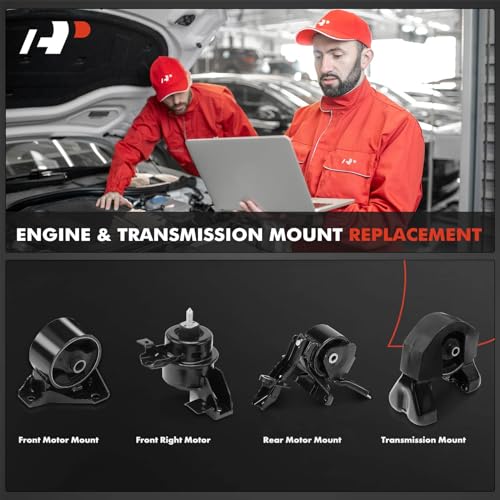 A-Premium مجموعة A-Premium من 4 قطع لدعامة محرك السيارة ودعامة نقل الحركة متوافقة مع كيا أوبتيما 2007-2010، ماغنتيس 2007-2010، 2.4 لتر، استبدال# 219302G000، 219302G100 - Image 2