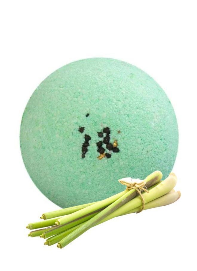 Soap&Friends Soap&Friends Lemongrass Bath Bomb 110g – Refreshing Fizzy Bath Bomb with Citrus Essential Oils – Natural Spa Bath Bomb  - Image 1