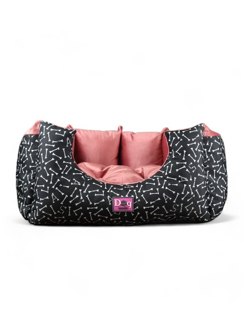 Dodmoda Bone Pattern small Bed Black and Cashmere - Image 1