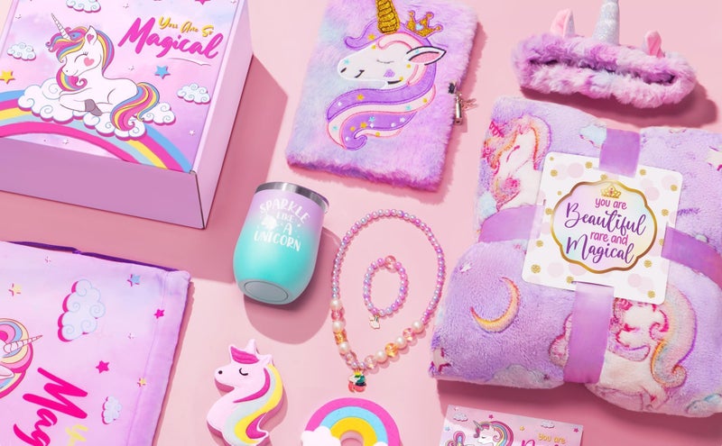 Qinline Easter Gifts for Girls, Unicorn Birthday Gifts Basket for Girls Age 3 4 5 6 7 8 9 10 Years Old, Girl Toy Age 6-8, Teen Girl Gift Trendy Stuff for Toddler 8-12, Easter Eggs Stuffers for Daughter Niece - Image 3