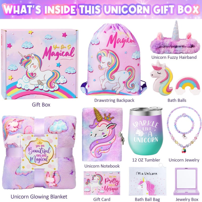 Qinline Easter Gifts for Girls, Unicorn Birthday Gifts Basket for Girls Age 3 4 5 6 7 8 9 10 Years Old, Girl Toy Age 6-8, Teen Girl Gift Trendy Stuff for Toddler 8-12, Easter Eggs Stuffers for Daughter Niece - Image 2